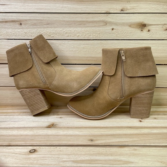 COCONUTS BY MATISSE Womens Kim Fringe Side Zip Suede Leather Tan Booties 8M - Picture 8 of 11